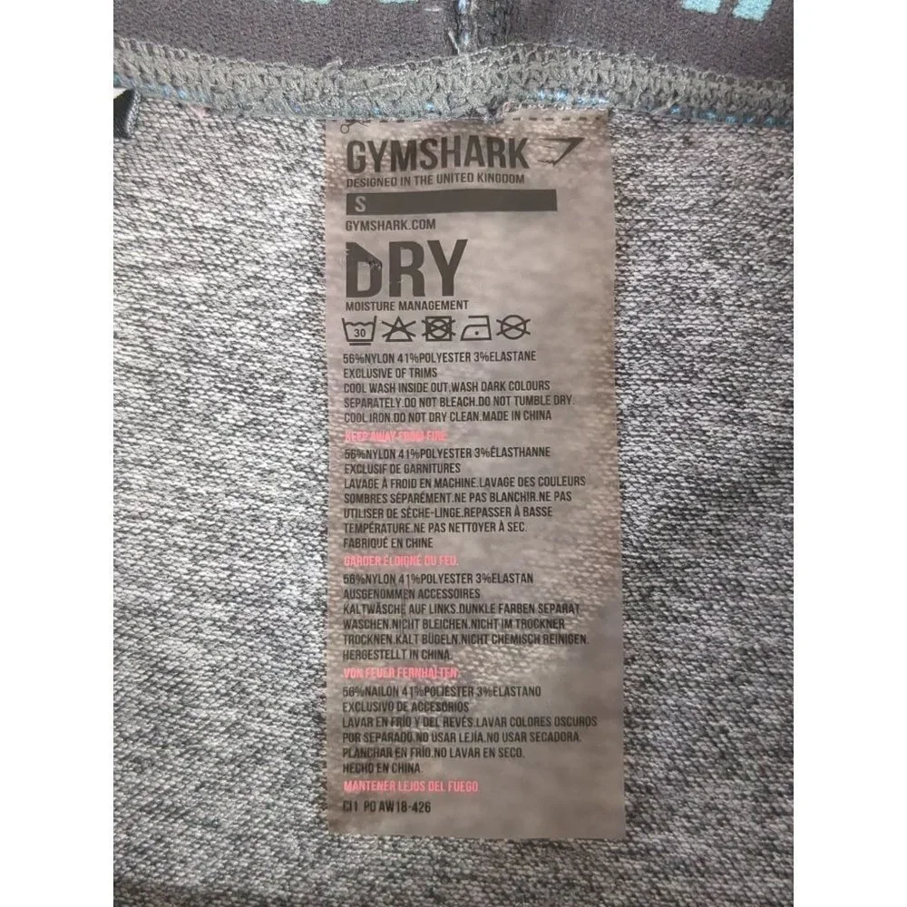 Gymshark Flex V3‎ Leggings Womens Small Gray Blue Athletic Activewear